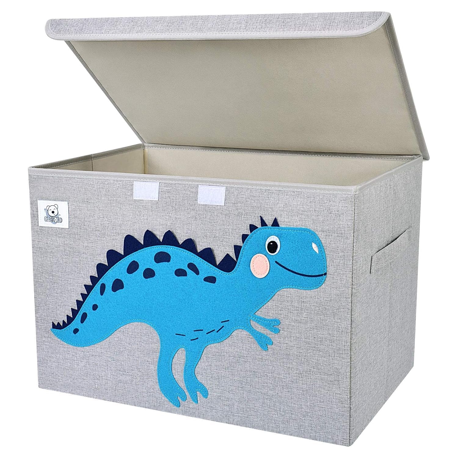Foldable Large Kids Toy Chest with Flip-Top Lid, Collapsible Fabric Animal Toy Storage Organizer/Bin/Box/Basket/Trunk for Toddler, Children and Baby Nursery (Dinosaur)