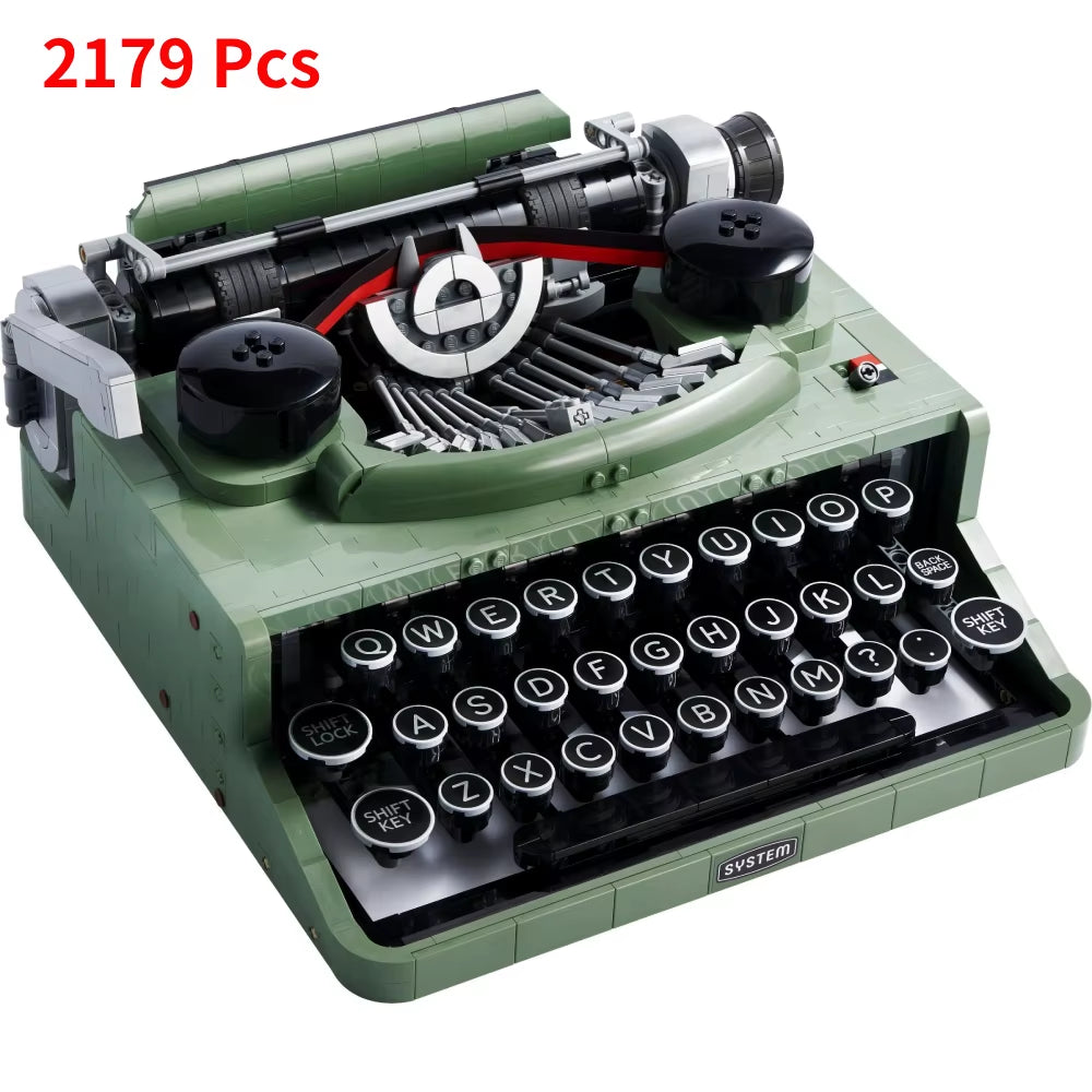 Ideas Typewriter Building Blocks Set for Adults Collectible Retro Display Model Toys Unique Children Gifts Home Decoration