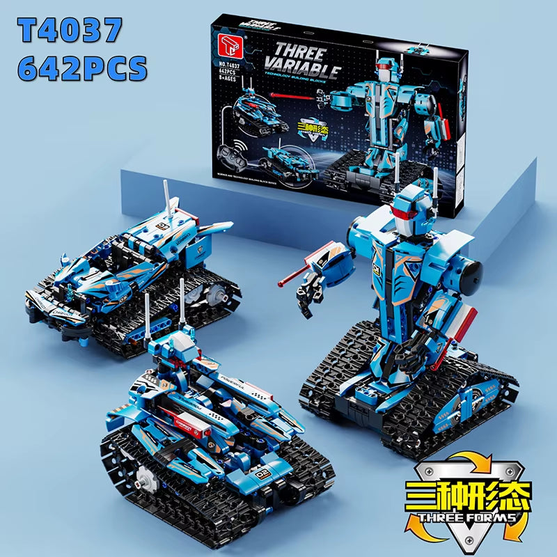 New 700+Pcs 3In1 Technical High-Tech Programming Robot Diy Tank APP RC Building Blocks Bricks Sets Toys Kid Moc Set Best Gifts