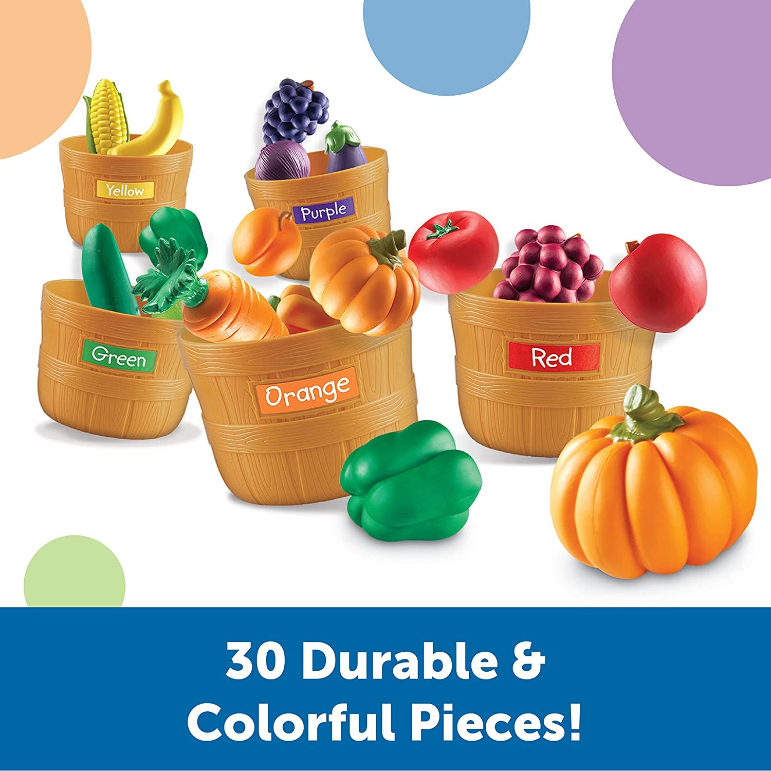 Farmer'S Market Color Sorting Set - Play Food for Kids, Toddler Stacking Toys, Grocery and Kitchen Play Toys , Montessori, Fine Motor Skills , Gifts for Boys and Girls