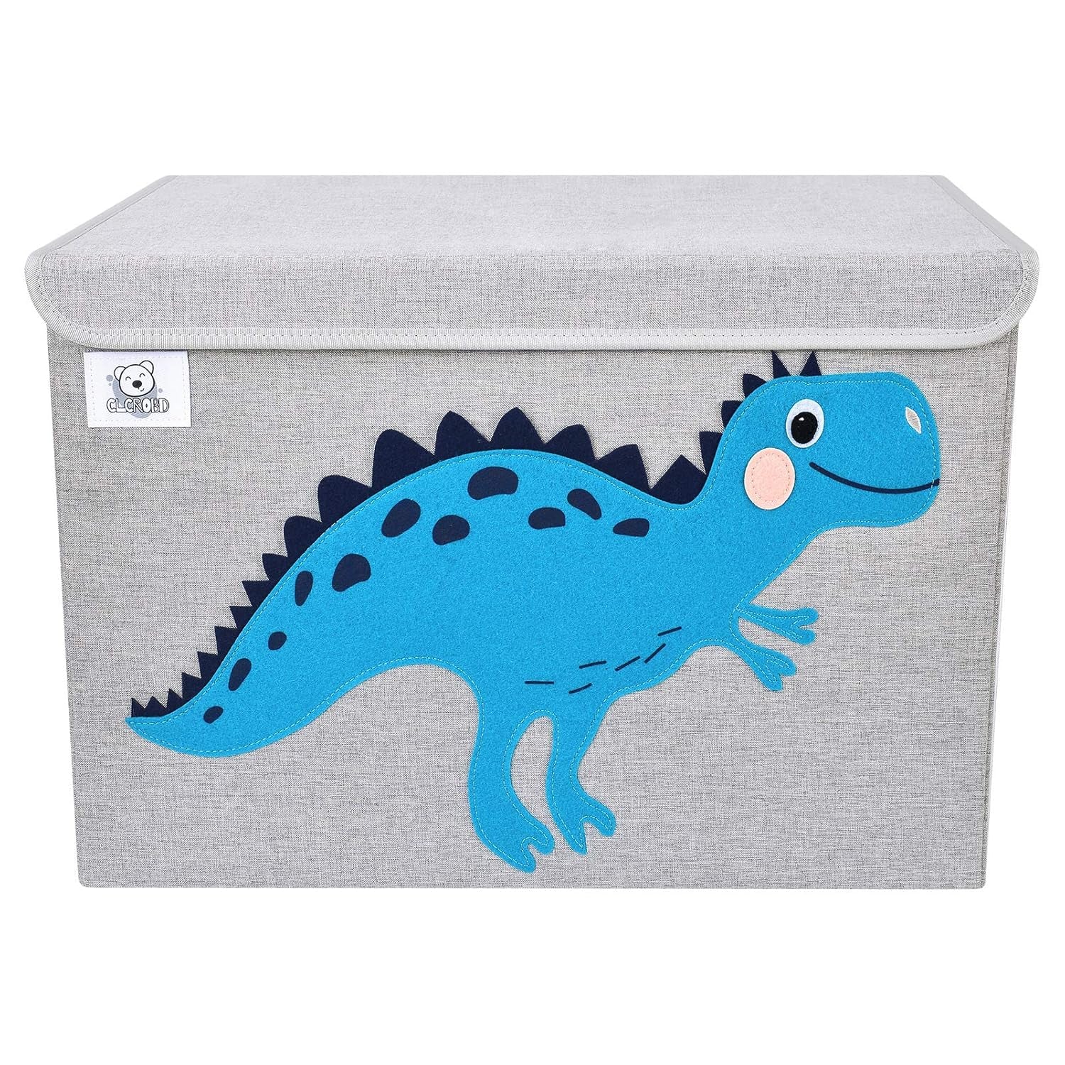 Foldable Large Kids Toy Chest with Flip-Top Lid, Collapsible Fabric Animal Toy Storage Organizer/Bin/Box/Basket/Trunk for Toddler, Children and Baby Nursery (Dinosaur)