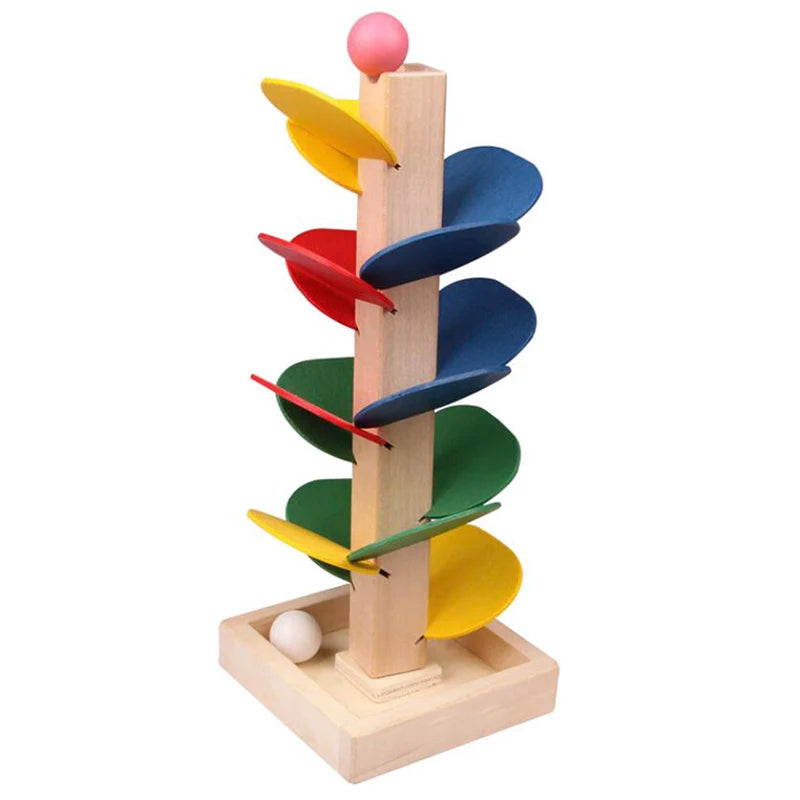 Colorful Tree Marble Ball Run Track Building Blocks Kids Montessori Wooden Toys Learning Educational Toys for Children 3 Years