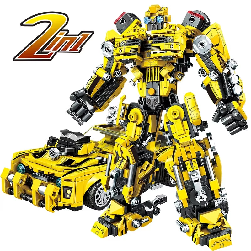 New 2 in 1 Deformation Robot Mecha Building Blocks Sets Bricks Kit Transform Cars Birthday Toys Kids Children Gifts for Boys