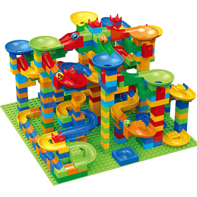 84-504PCS Marble Race Run Blocks Maze Ball Track Toy Compatible City Building Blocks Funnel Slide Blocks Toys DIY Bricks Toys