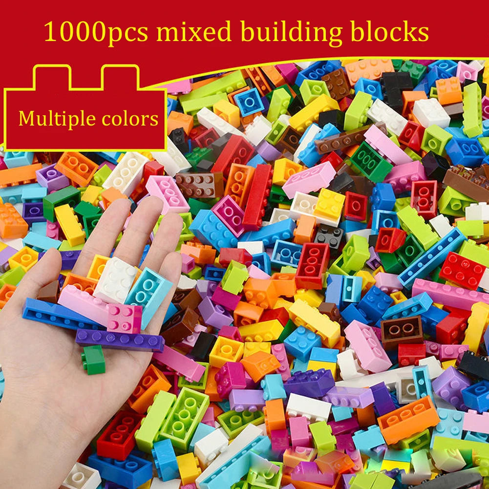 1000 Pieces of Building Blocks City DIY Creative Building Blocks Compatible Building Blocks Large Base Plate Educational Childre
