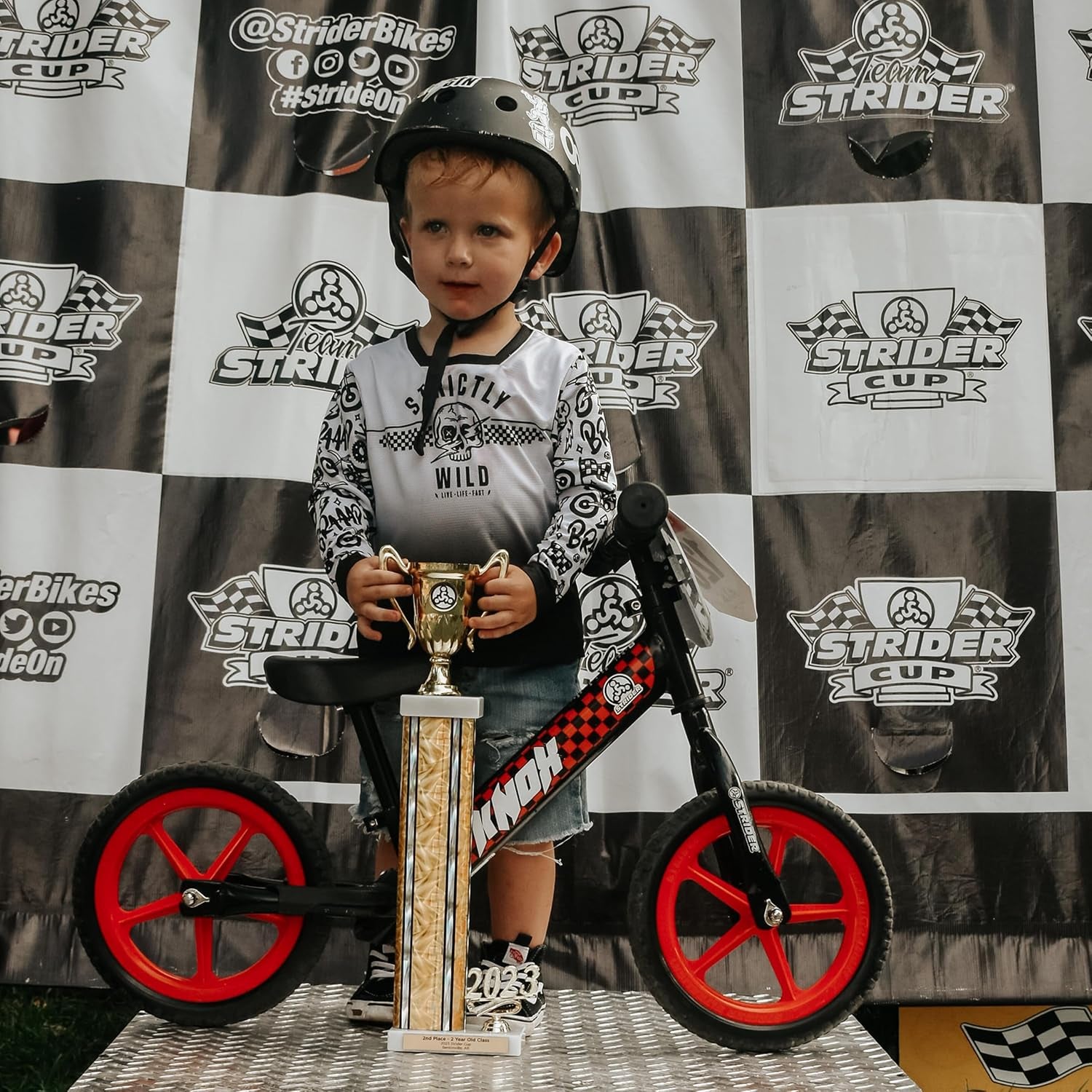 12” Sport Bike - No Pedal Balance Bicycle for Kids 1 to 4 Years - Includes Safety Pad, Padded Seat, Mini Grips & Flat-Free Tires - Tool-Free Assembly & Adjustments