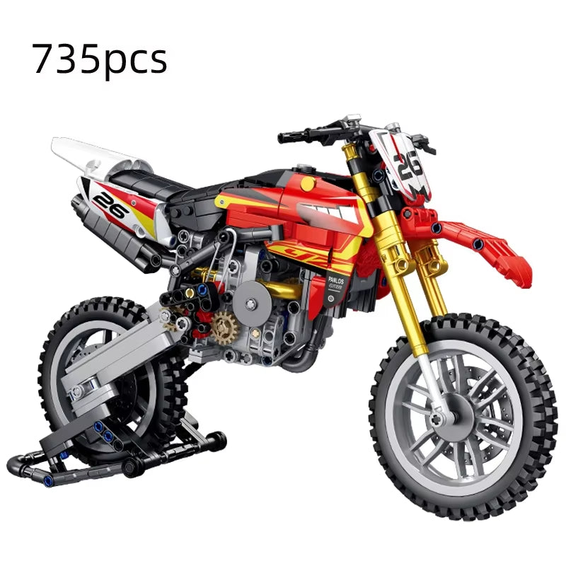 912Pcs City Technical Motorcycle Moto Car Model Building Blocks Racing Motobike Vehicles Bricks DIY Toys for Children Gifts