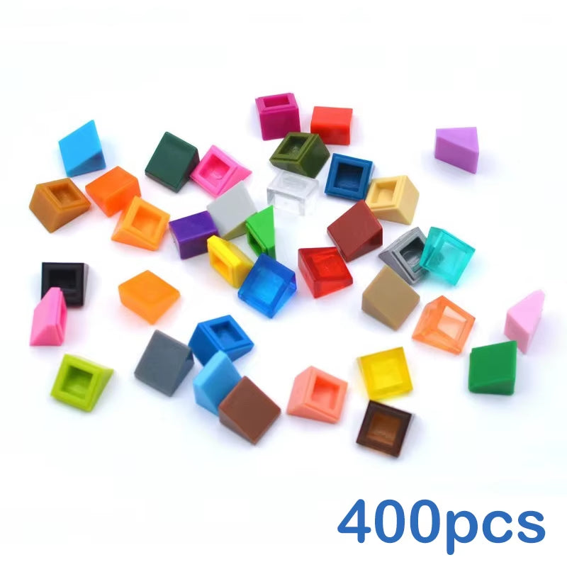 400Pcs DIY Building Blocks Figure Smooth Bevel Bricks 1X1 Educational Creative Toys for Children Size Compatible with 54200