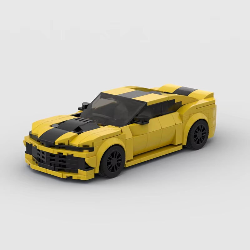 MOC Camaro Racing Sports Car Vehicle Racer Building Blocks Brick Creative Garage Toys for Boys