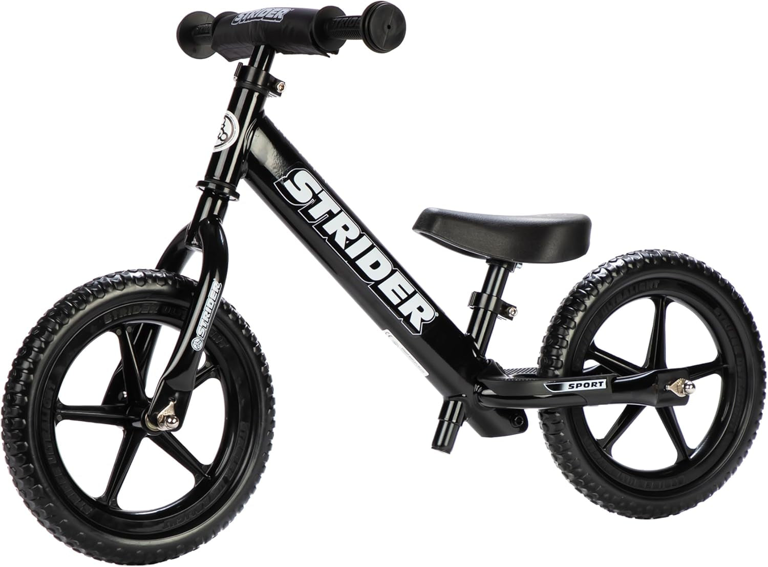 12” Sport Bike - No Pedal Balance Bicycle for Kids 1 to 4 Years - Includes Safety Pad, Padded Seat, Mini Grips & Flat-Free Tires - Tool-Free Assembly & Adjustments